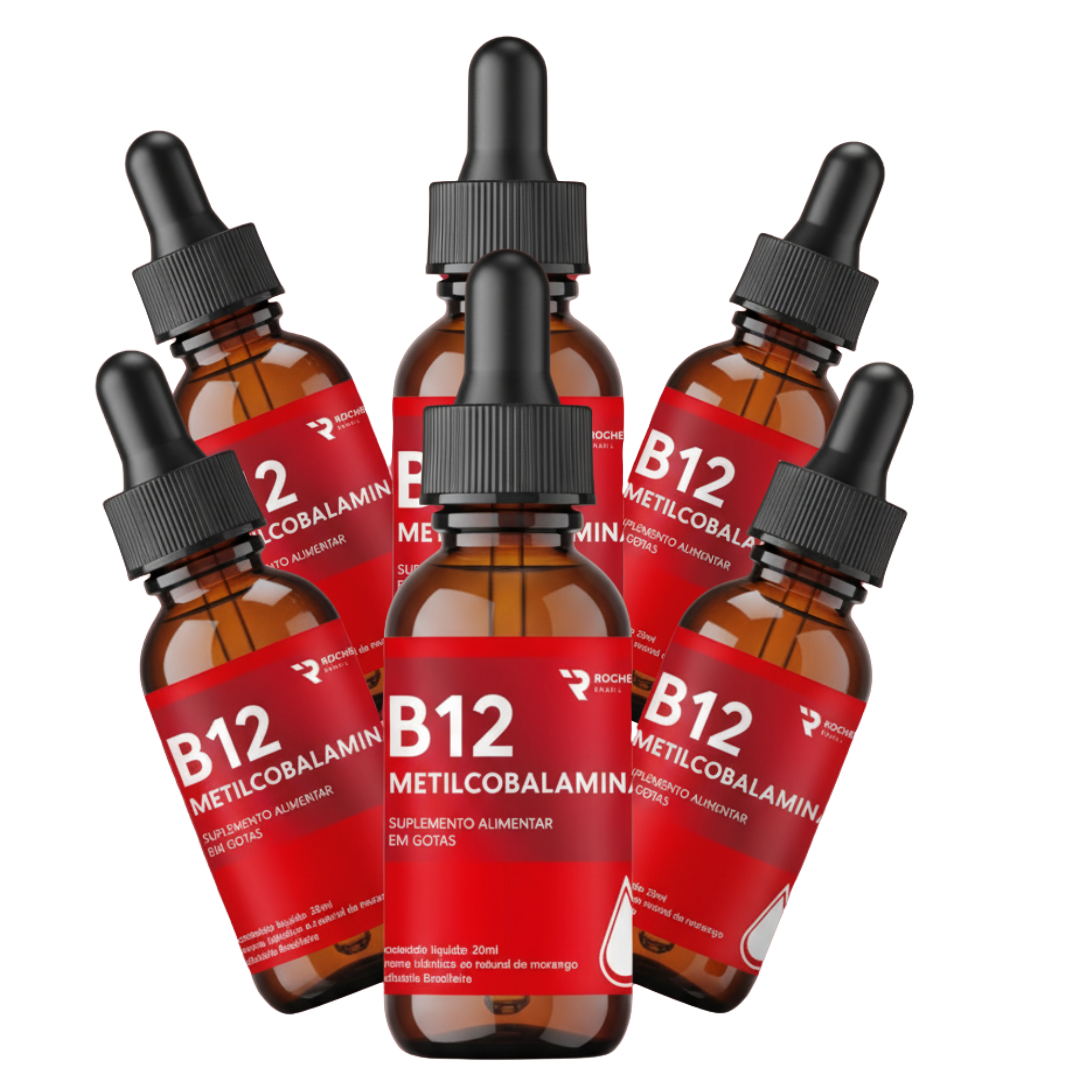 Metilcobalamina - Vitamina B12 em Gotas 30ml kit 6 unidades